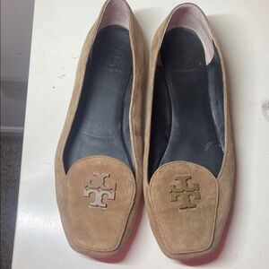 Tory Burch Tan Suede Loafers